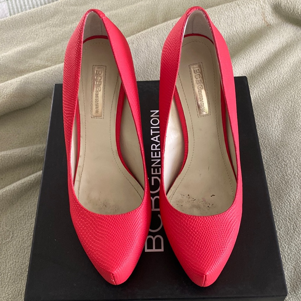 Faux snake skin heels